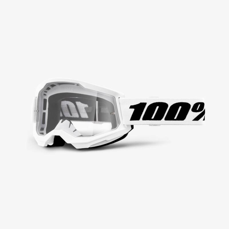 Óculos 100% Strata 2 branco, lente transparente, vista de três quartos