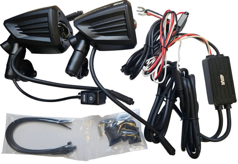 Conjunto GIVI S312 com faróis auxiliares LED, cablagem e interruptor