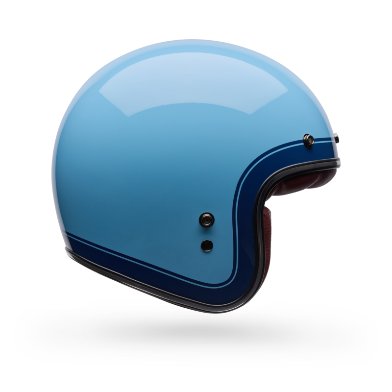 Capacete jet Bell Custom 500 Crate ECE Ice Blue — vista lateral